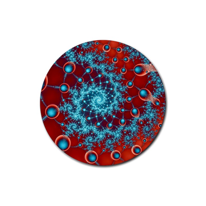 Fractal Pattern Background Rubber Coaster (Round)