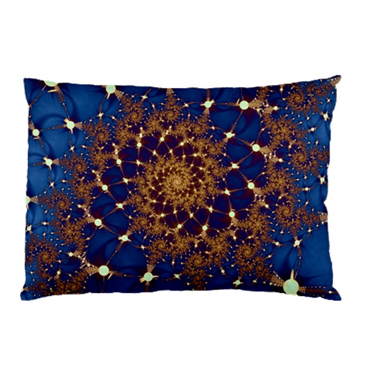 Fractal Spiral Art Pattern Blue Design Pillow Case (Two Sides)