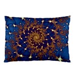 Fractal Spiral Art Pattern Blue Design Pillow Case (Two Sides) Back