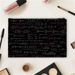 Black Background With Text Overlay Digital Art Mathematics Cosmetic Bag (Large) Back