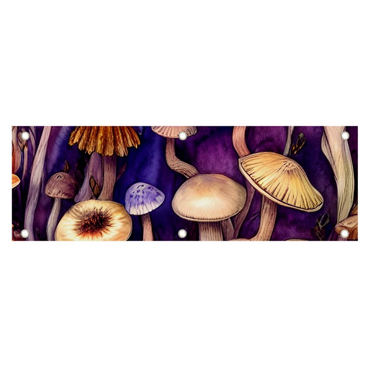 Whimsical Forest Mushroom Banner and Sign 6  x 2 