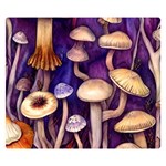 Whimsical Forest Mushroom One Side Premium Plush Fleece Blanket (Small)