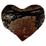 Rustic Charm Abstract Print Large 19  Premium Flano Heart Shape Cushions Back
