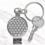 Gray Pretzel Illustrations Pattern Nail Clippers Key Chain