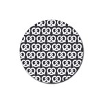 Gray Pretzel Illustrations Pattern Rubber Coaster (Round)