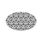 Gray Pretzel Illustrations Pattern Sticker (Oval)