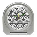 Gray Pretzel Illustrations Pattern Travel Alarm Clock