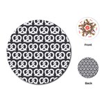 Gray Pretzel Illustrations Pattern Playing Cards Single Design (Round)