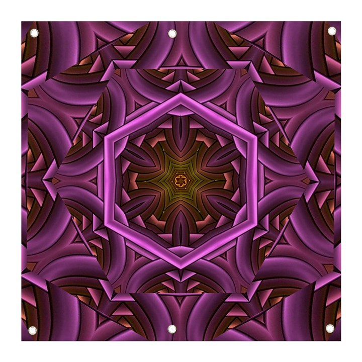 Rosette Mosaic Kaleidoscope Abstract Background Banner and Sign 3  x 3 