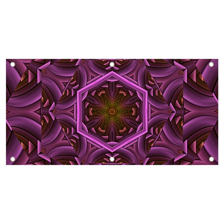 Rosette Mosaic Kaleidoscope Abstract Background Banner and Sign 4  x 2 