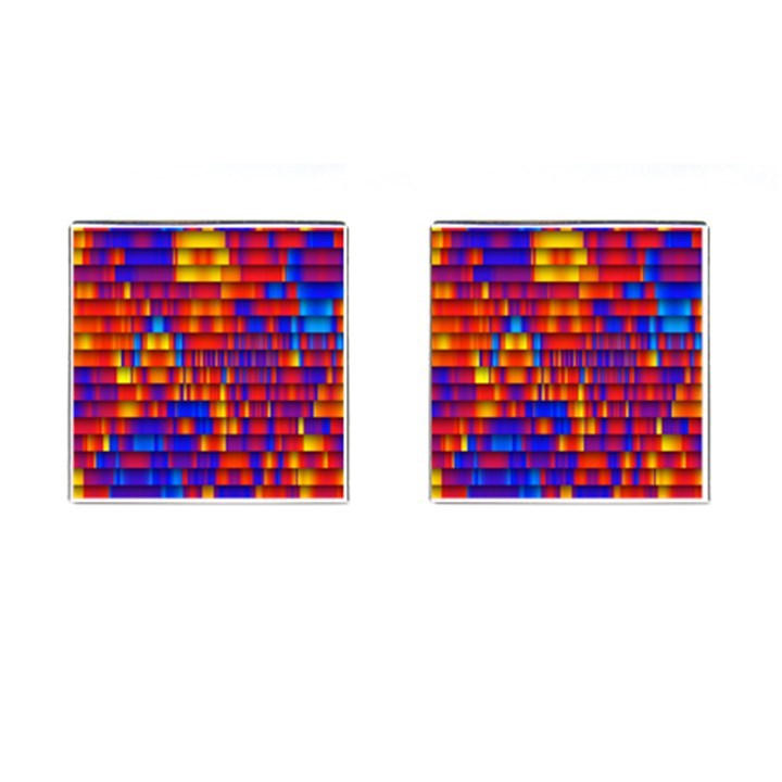 Geometric Pattern Colorful Fluorescent Background Cufflinks (Square)
