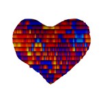 Geometric Pattern Colorful Fluorescent Background Standard 16  Premium Flano Heart Shape Cushions Back