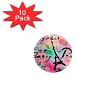 From Paris Abstract Art Pattern 1  Mini Magnet (10 pack) 