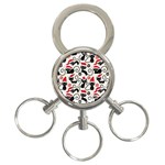 Cute Christmas Seamless Pattern Vector 3-Ring Key Chain