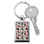 Cute Christmas Seamless Pattern Vector Key Chain (Rectangle)