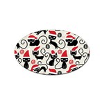 Cute Christmas Seamless Pattern Vector Sticker (Oval)