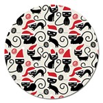 Cute Christmas Seamless Pattern Vector Magnet 5  (Round)