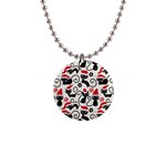 Cute Christmas Seamless Pattern Vector 1  Button Necklace