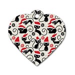 Cute Christmas Seamless Pattern Vector Dog Tag Heart (One Side)