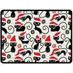 Cute Christmas Seamless Pattern Vector Two Sides Fleece Blanket (Large)