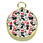 Cute Christmas Seamless Pattern Vector Gold Compasses