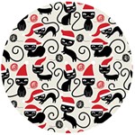 Cute Christmas Seamless Pattern Vector Wooden Bottle Opener (Round)
