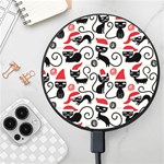 Cute Christmas Seamless Pattern Vector Wireless Fast Charger(Black)
