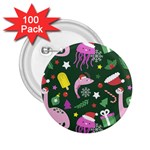 Colorful Funny Christmas Pattern 2.25  Buttons (100 pack) 