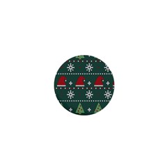 Beautiful Knitted Christmas Pattern 1  Mini Magnets