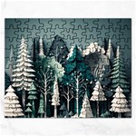Forest Papercraft Trees Background Rectangular Jigsaw Puzzl