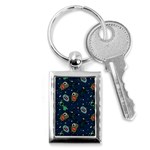 Monster-alien-pattern-seamless-background Key Chain (Rectangle)