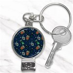 Monster-alien-pattern-seamless-background Nail Clippers Key Chain