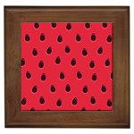 Seamless-watermelon-surface-texture Framed Tile