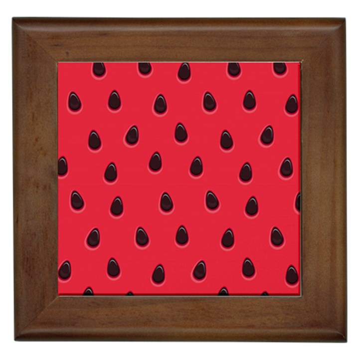 Seamless-watermelon-surface-texture Framed Tile