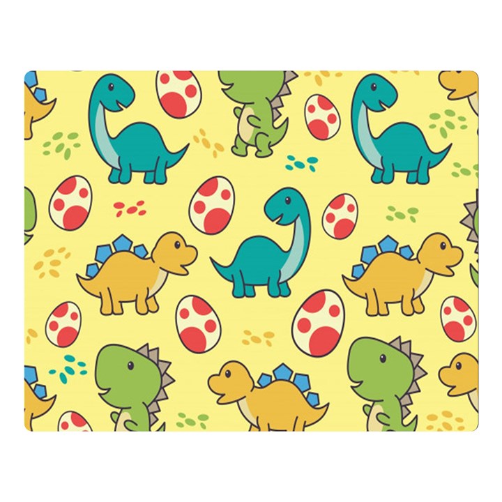 Seamless Pattern With Cute Dinosaurs Character Premium Plush Fleece Blanket (Large)