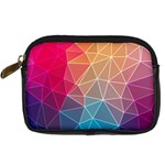Multicolored Geometric Origami Idea Pattern Digital Camera Leather Case
