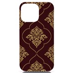 Vector Gold Ornament Pattern Seamless Damask iPhone 14 Pro Max Black UV Print Case
