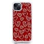 Vector Seamless Pattern Of Hearts With Valentine s Day iPhone 14 Plus TPU UV Print Case Front