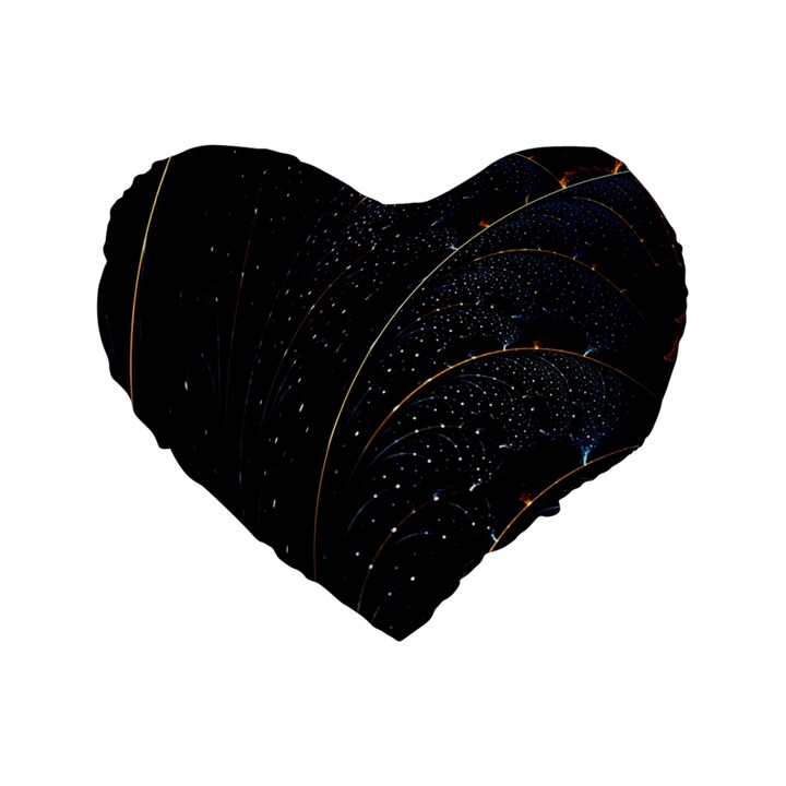 Abstract Dark Shine Structure Fractal Golden Standard 16  Premium Heart Shape Cushions