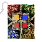 Acrylic abstract art design  Drawstring Pouch (4XL) Back