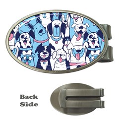 Dogs Seamless Pattern Money Clips (oval) 