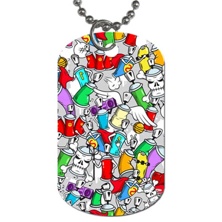 Graffiti-characters-seamless-pattern Dog Tag (Two Sides)