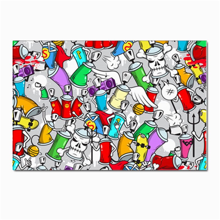 Graffiti-characters-seamless-pattern Postcards 5  x 7  (Pkg of 10)