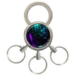 Abstract Building City 3d 3-Ring Key Chain