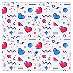 Hearts-seamless-pattern-memphis-style Square Satin Scarf (36  x 36 )