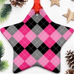 Seamless-argyle-pattern Star Ornament (Two Sides) Back