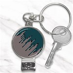 Abstract Diagonal Striped Lines Pattern Nail Clippers Key Chain