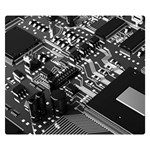 Black And Gray Circuit Board Computer Microchip Digital Art Premium Plush Fleece Blanket (Small)
