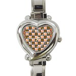 Chess Halloween Pattern Heart Italian Charm Watch