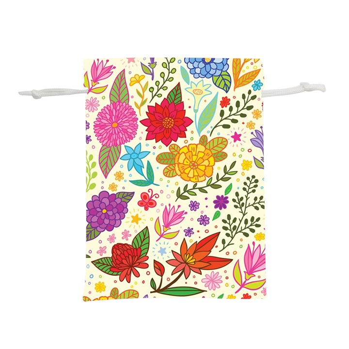 Colorful Flower Abstract Pattern Lightweight Drawstring Pouch (M)